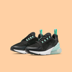 Nike Air Max 270 (GS) Black Green 943345-024 Kids Size 6Y Shoes #207A