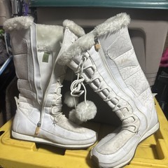 Timberland Snow Nordic Groove White Pum Pum Knee Boots Juniors Size 3 footwear
