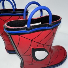Marvel Spiderman Web Eyes red Blue Rimmed Rain boots Kids Size 9/10