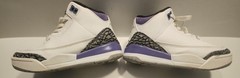 Youth 1Y Nike Jordan 3 Retro Dark Iris Sneakers White Purple DM0966-105