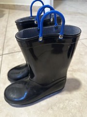 Waterproof Kids Rain Boots with Easy-on Handles for Boys & Girls Size 2