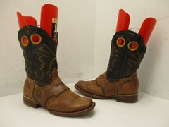 Brown Leather Cowboy Boots Youth Size 21.5 Mexico