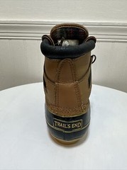Trail’s End Thermolite Brown Navy Duck Boots Steel Shank Flannel Lined Youth Sz3
