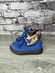 DR MARTENS BLUE CANVAS Clover Fold Down BOOTS YOUTH AIR WALK Boys 5M US/20EU