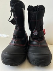 The North Face Pull On Snow Boots Unisex US 4 Black Red Waterproof Insulated