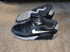 Nike Air Max 90 LTR Leather GS Black White Anthracite Grey Size 6Y 833412-012