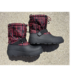 Northside Unisex Kids Snow Boots Black Red Size 5 Waterproof Faux Fur 3M