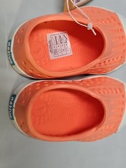NATIVE Jefferson Popstar Orange Shell White Child Sz C4 Slip-on Shoes EUC W Box