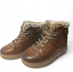 OshKosh Kids Haskell Ankle Boots Unisex Brown Classic Round Toe Lace Up Size 10