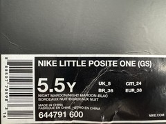 NIKE LITTLE POSITE ONE (GS) NIGHT MAROON SIZE 5.5Y (WOMEN’S 7) [644791-600]