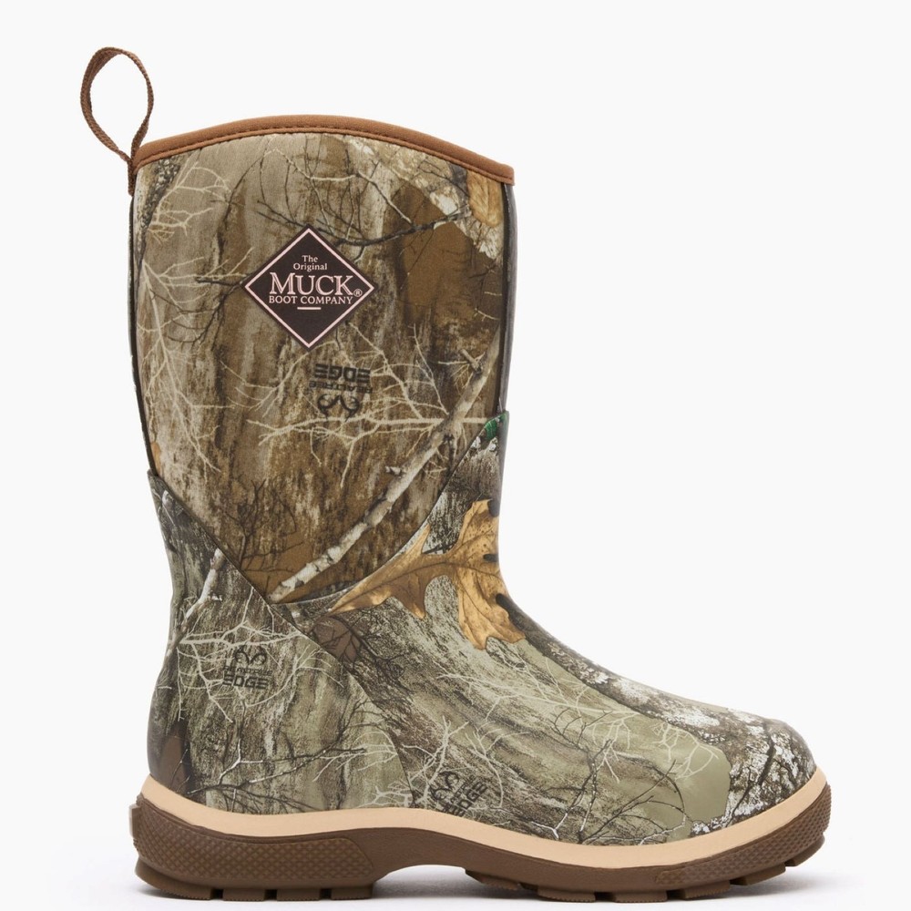 MUCK BOOT Kids Element Realtree Edge/Bison/Tan Boots (KEL-RTE-CA)