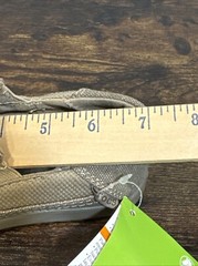 CROCS Santa Cruz II Kids Size C11 Tan Khaki Canvas Pre School Slip On Loafer NEW