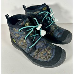 KEEN Howser II Waterproof Youth Boots Topo Map Print Insulated Black Size 4Y