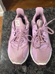 Salomon Alphacross Blast J Trail Running, Orchid/White/Plum Size 1