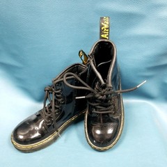 Doc DR Martens Zavala J Black Combat Boots Zip Lace Up Youth SZ 12 Kids