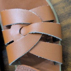 Footmates Wave Brown Leather Strappy Buckle Sandals Unisex Kids US 12 M