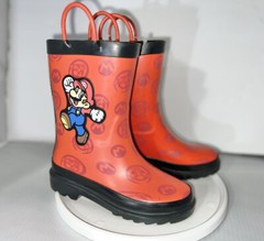 Nintendo Super Mario Boys Waterproof Easy-On Handles Rubber Rain Boots – Toddler