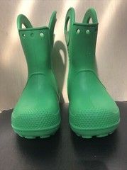 Crocs Handle It Classic Green Rubber Rain Boots 12803 Youth Size J 2 Juniors