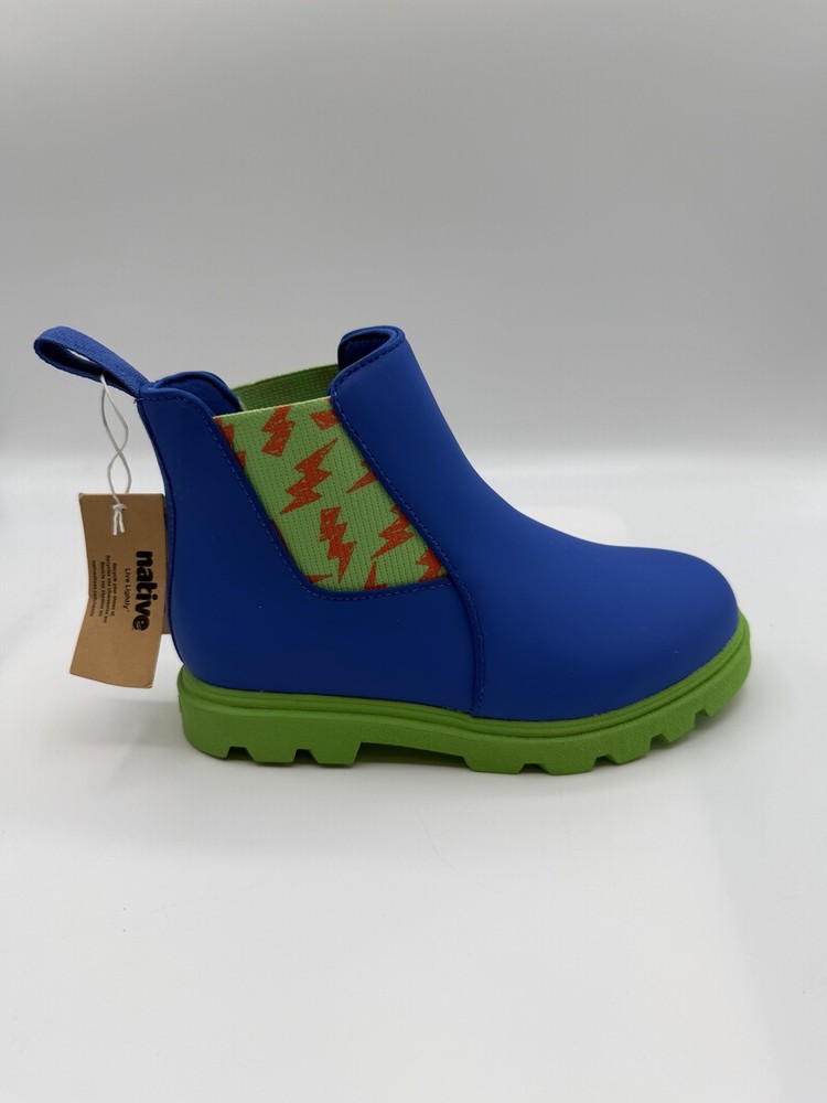 Native Kensington Treklite Bloom Boots, Kids US: J1, EU:32.5, Blue,Green,Flame