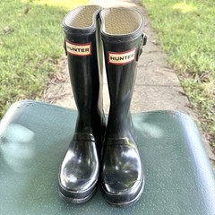 Hunter Original Kids Gloss Black Tall Rain Boots US 2B / 3G