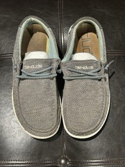 Hey Dude Wendy Chambray Slip On Shoes Size Youth 5 Light Gray Wally