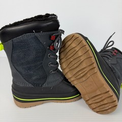 Swiss Tech Kids Winter Snow Boots Grey Black Neon Yellow Waterproof Size 10