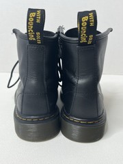 Dr. Doc Martens 1460 Junior Kids Black Leather Boots with Lace-Up Side Zip