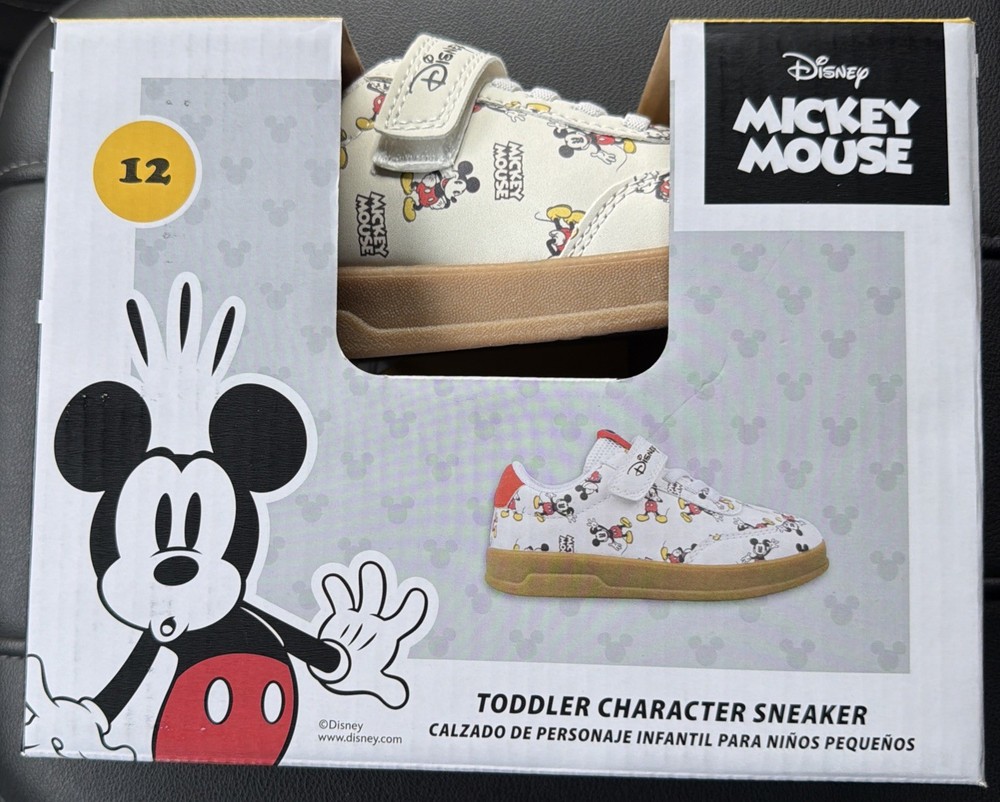 ALDI Disney Mickey Mouse Toddlers Character Vacation Sneaker 2026, White Sz12