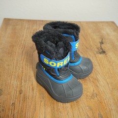 Sorel Snow Commander Toddler 12-24M Size 6 Winter Snow Boots Black Blue Yellow