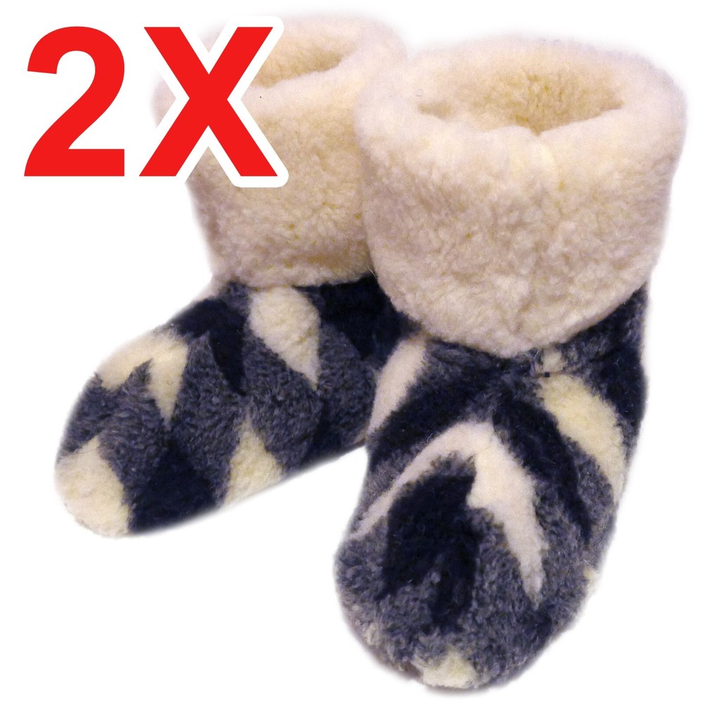 2X PAIRS WARMING SLIPPERS / Kids / Unisex / CHECKERS / FREE SHIPPING!