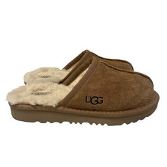 UGG Keegan Slide Slipper Chestnut Suede Shearling Slip On Shoes Kids Size 1 US