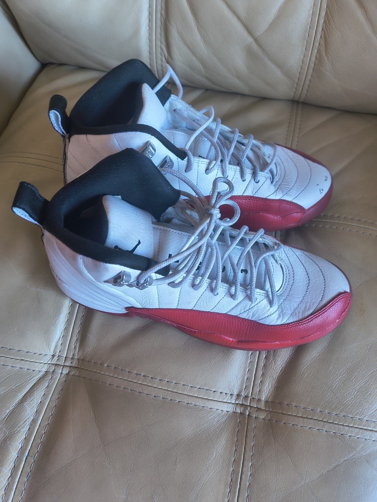 JORDAN RETRO 12 (GS) CHERRY RED WHITE 153265-116 (SIZE 7Y = WOMENS SIZE 8.5)