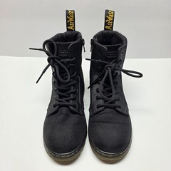 Doc Dr Martens Boots Combs J Combat Lace Up Black Canvas Zip Youth Kids Size 3
