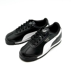 *NEW* PRE-SCHOOL KIDS PUMA ROMA BASIC (PS) BLACK / WHITE (361594 01) 👍