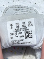 PUMA Kids Low Top Leather Sneakers White Multicolor Lace Up US 9C EU 25
