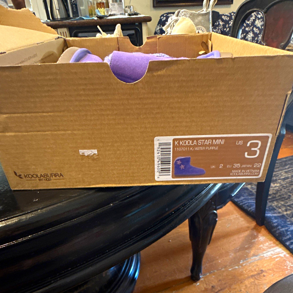 Koolaburra by UGG K Koola Star Mini Kids Snow Boots Suede Purple US 3 MPN