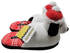 Peanuts Snoopy 3D Christmas Scuff Slippers Toddler 7/8 Plush Santa Slip-Ons New