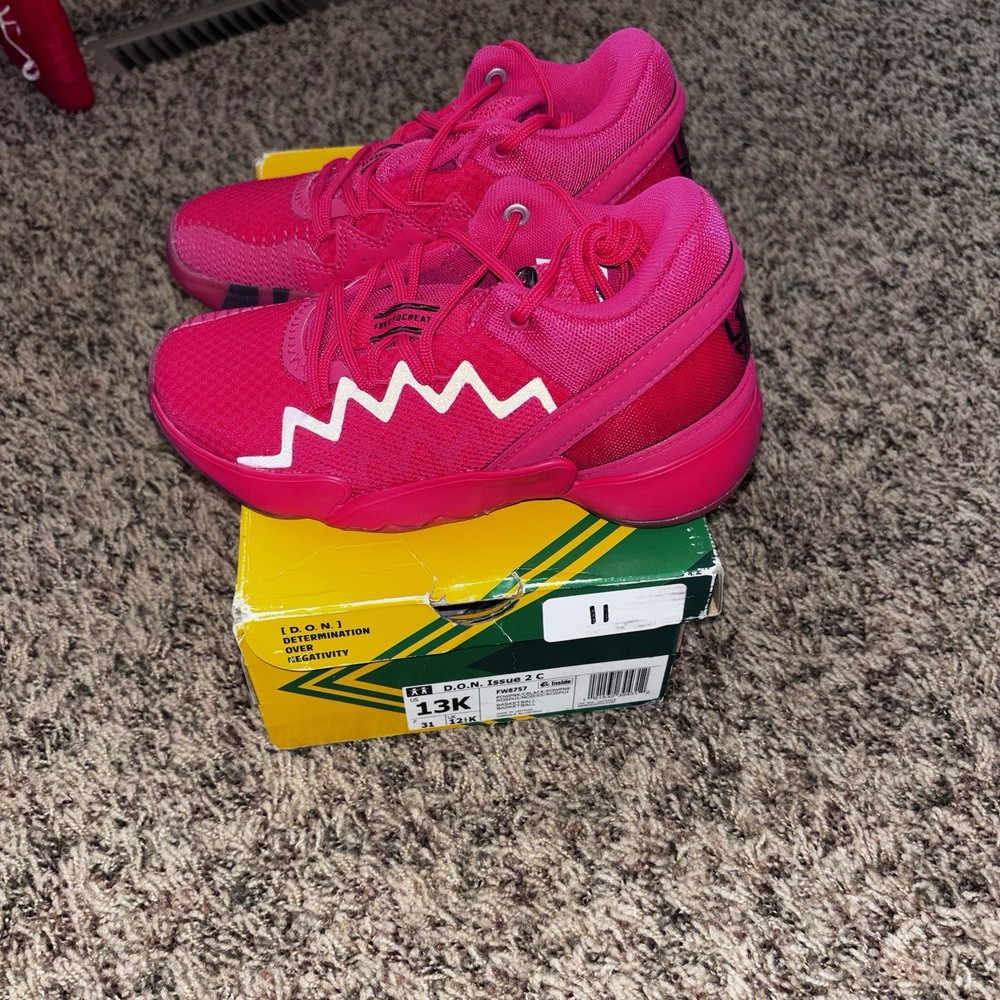ADIDAS DONOVAN MITCHELL D.O.N ISSUE #2 CRAYOLA YOUTH/KIDS Size 13K POWER PINK
