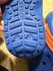 Classic Lined Crocs Toddler Size C8 Blue Bolt Green Orange