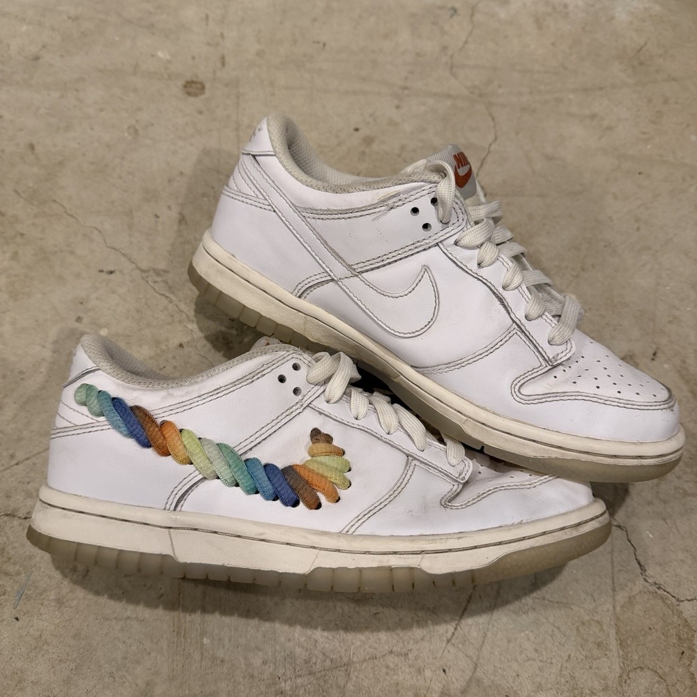 Nike Dunk Low GS ‚Rainbow Swoosh‘ GS 4.5Y White Multicolor Shoes FN4861-100