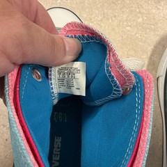 Converse Chuck All Star SZ 3 Junior Double Tongue High Top Sneakers Blue Wash