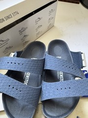 Birkenstock Milano Kinder Hexagon Tech Blue Buckle Strappy Sandals US 8c EU 26