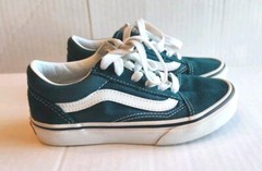 Vans Off The Wall Authentic Green/white Kids Size 13 Suede