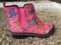 Dansko Kids Vicki Coated Canvas Boot, Pink Frog Size 29/11.5 – 12