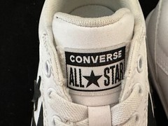 CONVERSE Junior El Distrito 2.0 Leather Sneaker In White/White/Black sz 2 *CLEAN