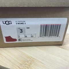 UGG Neumel II Boot Suede Upper 1017320K Chestnut Kids Size 3 Small Glue On Seam