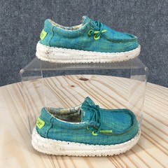 Hey Dude Wally Shoes Toddler 7 Slip On Sneaker Casual Comfort Low Top Teal Green