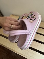 CROCS LILAC CLOGS WITH CHARMS-CARTOON CHARMS SZ C13