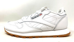 Reebok Classic Leather Youth 3.5 White/Gum Sneaker Athletic Shoe Retro V69624