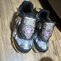 Jurassic World T-Rex LED Light-Up Hook & Loop Camo Sneakers Kids US 10 EU 27.5